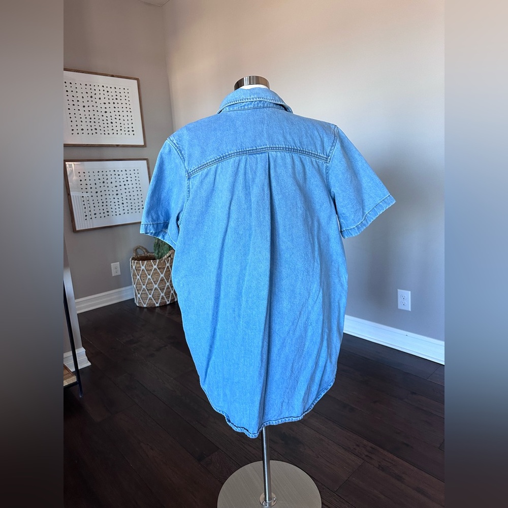 Universal Thread Short Sleeve Denim Jean Shirtdress Light Wash XL Worn 1x - Picture 5 of 11